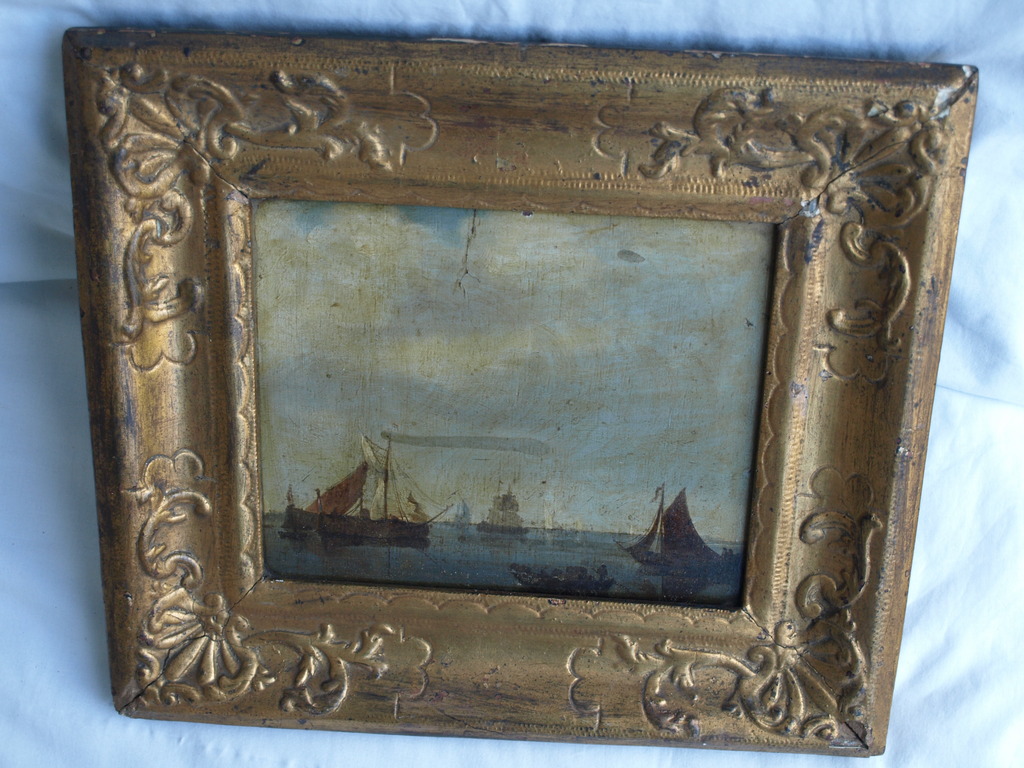 Willem Carl Tengeler : Olieverf op paneel, Vissersboten, Ingelijst - 1826  kopen? Bied vanaf 50!