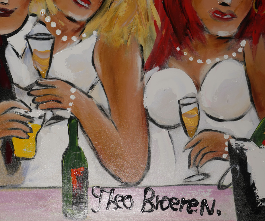 Theo Broeren: Acryl op doek, Barbie en Ken (Zeer groot) kopen? Bied vanaf 1!