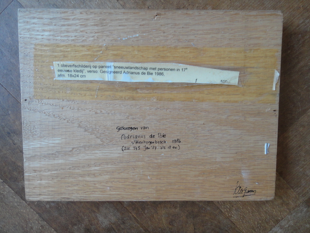 Jan de Bie (1946) -olieverf op paneel- 'sneeuwlandschap met personen' kopen? Bied vanaf 125!