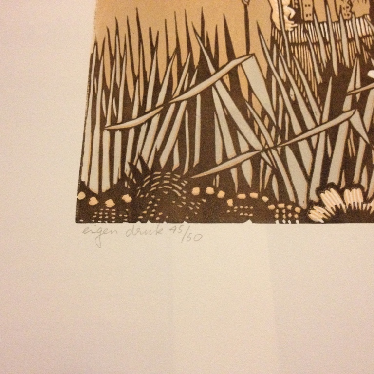 Frans de Haas (1934-2007): Meisje in het veld, linodruk kopen? Bied vanaf 20!