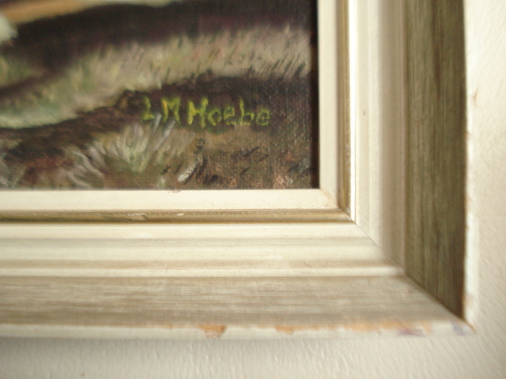 Niet of onleesbaar gesigneerd - L.M. Hoebe, olieverf op doek, Laat-middeleeuws tafereel van huis met wachter kopen? Bied vanaf 65!