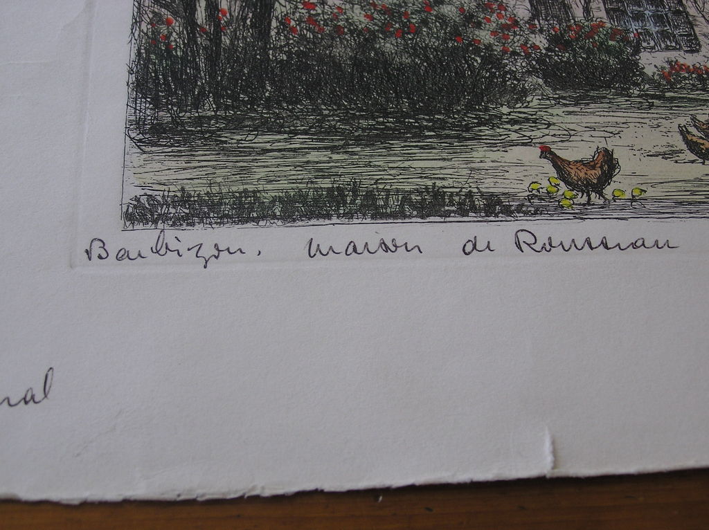 Originele Prent, "Barbizon, Maison de Rousseau", gesigneerd kopen? Bied vanaf 7!