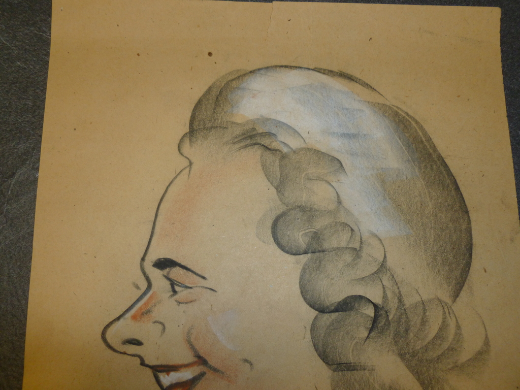 Mooie directe potloodtekening,originele stempel Folies Bergere Paris 1948. kopen? Bied vanaf 50!