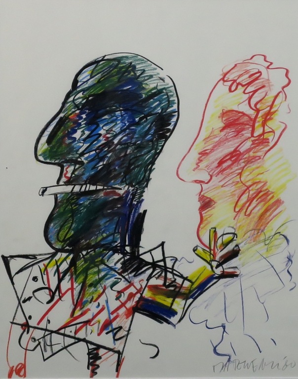 Anton Martineau: Krijttekening, Zonder titel - Ingelijst kopen? Bied vanaf 100!