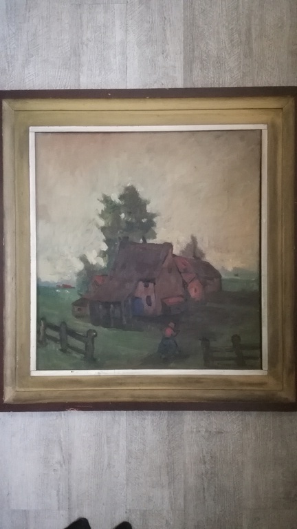 Onbekend kunstenaar (eind 19 de eeuw), Olieverf op doek, Hoevezicht kopen? Bied vanaf 30!