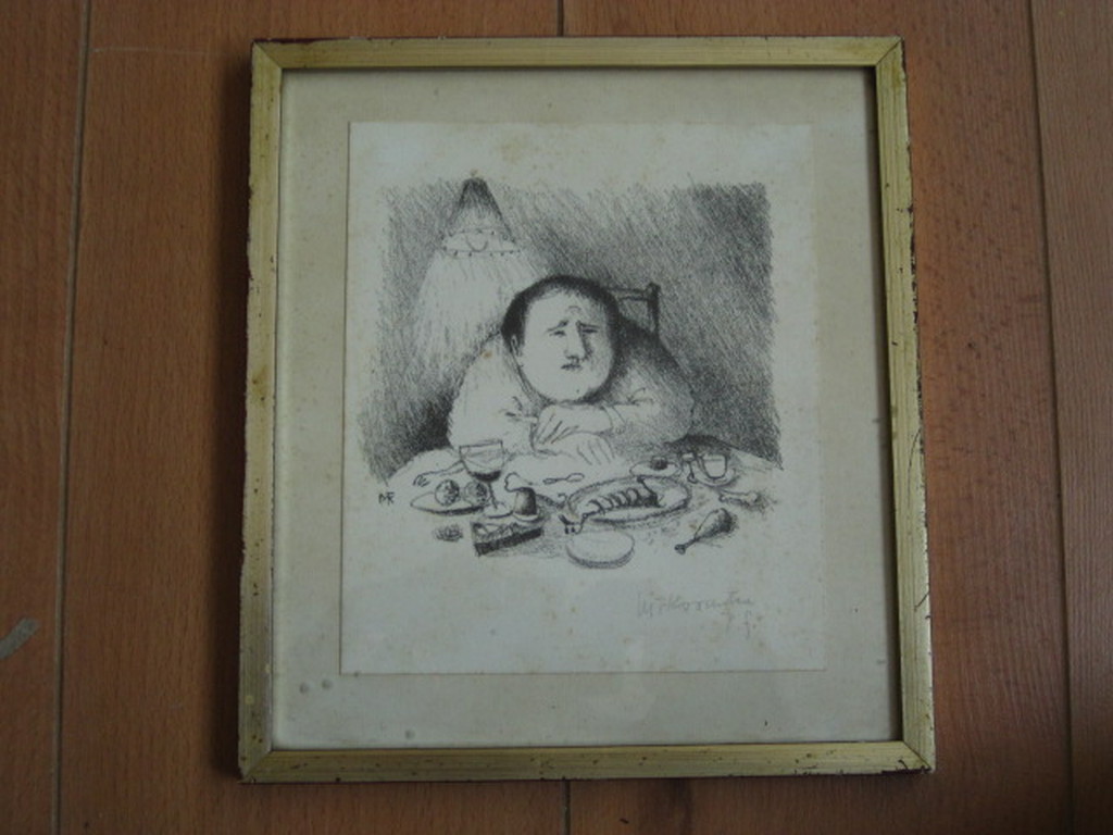 Aparte gesigneerde lithografie van Metten Koornstra (1912-1978) "smakelijk"  kopen? Bied vanaf 1!