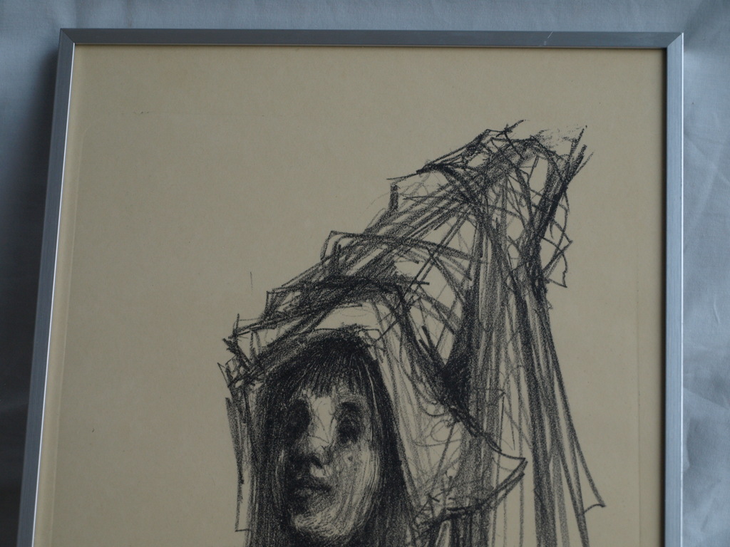 William D. Kuik / Dirkje Kuik : Litho, ‘Villon’ - ingelijst – 1963 kopen? Bied vanaf 75!