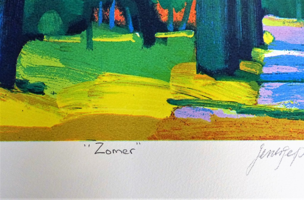 Jentsje Popma,zeefdruk op papier,Zomer,Handgesigneerd kopen? Bied vanaf 75!