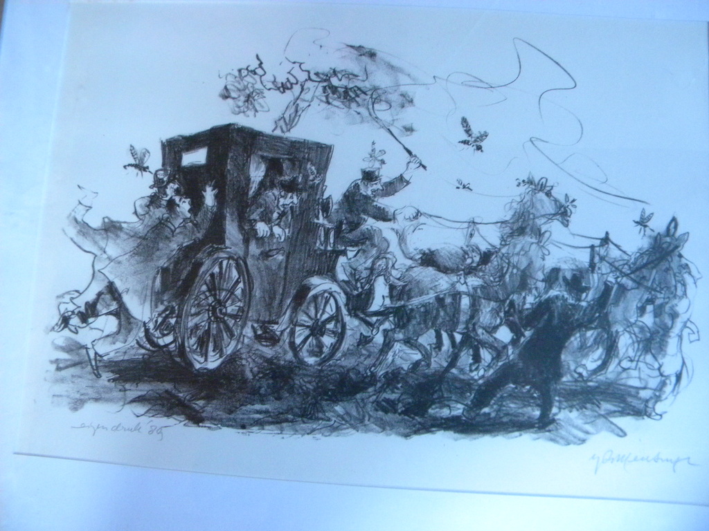 Jan Mensinga- lithografie “De reiswagen en de vlieg” kopen? Bied vanaf 1!