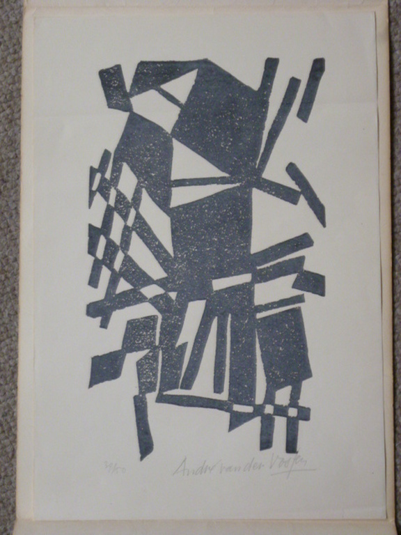André van der Vossen - linosnede - Creatie 2 kopen? Bied vanaf 50!