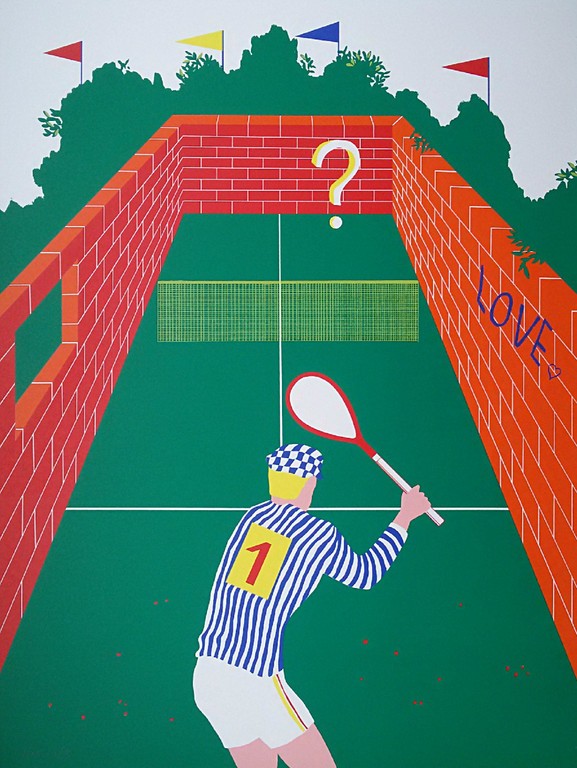 Etienne Elias - Tennisspeler, zeefdruk verkocht voor € 75!