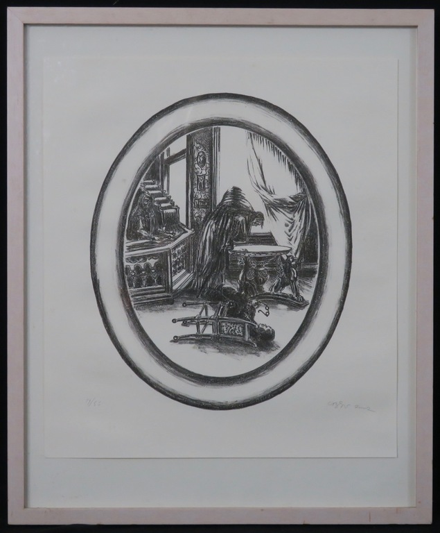 Bernard Verhoeven: Litho, Tempeldienst - Ingelijst kopen? Bied vanaf 1!