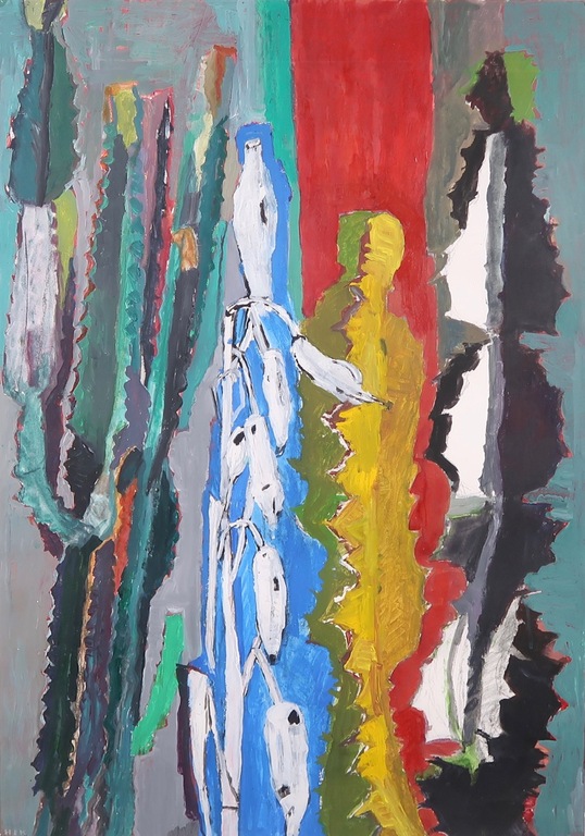 Hans Ebeling Koning: Gouache, Compositie met cactussen - Ingelijst (groot) kopen? Bied vanaf 100!