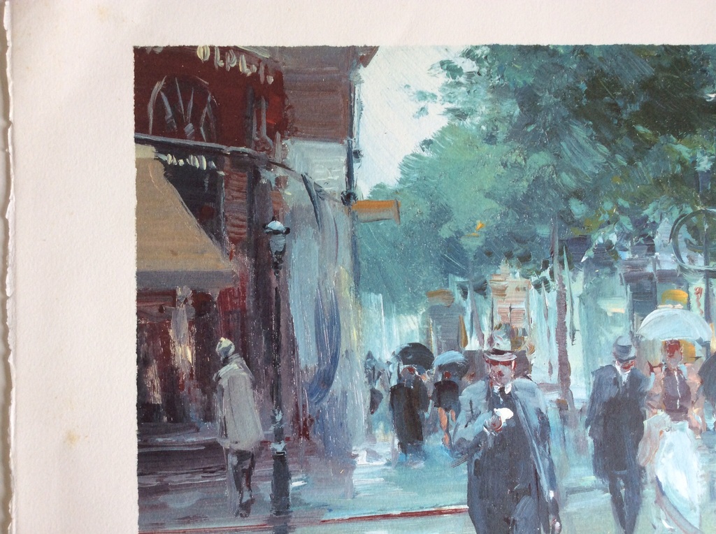 Juan Soler lithografie Parijse straatscene  kopen? Bied vanaf 100!