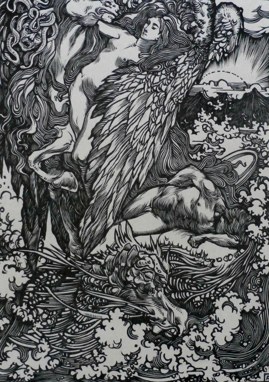 Johannes Aarts - litho: Mythologische scene 2 verkocht voor € 75!