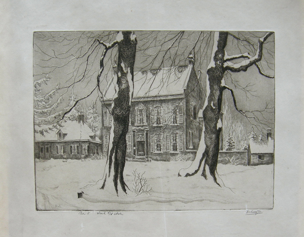 Dick van Luijn, ets/aquatint: Huize Rustenhoven kopen? Bied vanaf 20!