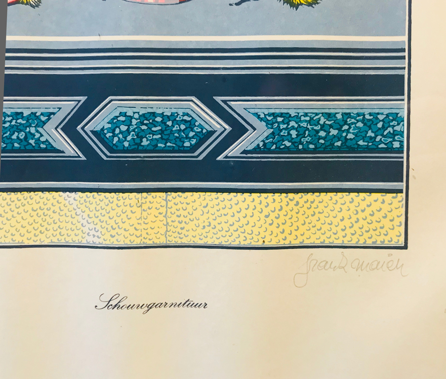 Frank Maieu (1952) - Schouwgarnituur ( ingelijst) kopen? Bied vanaf 1!