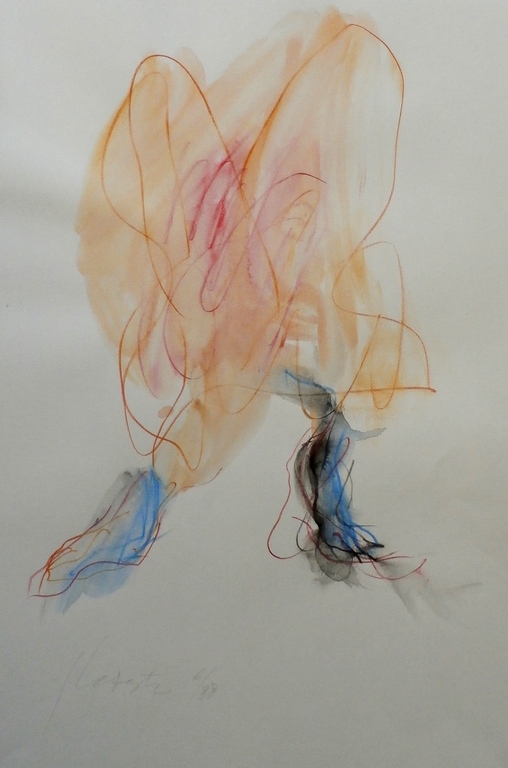 Ger Lataster - aquarel/potlood: abstract - 1988 verkocht voor € 399!