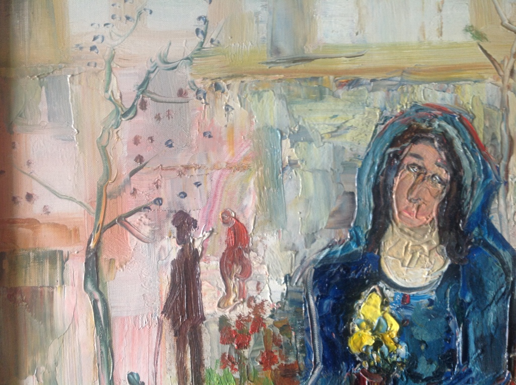 Antoon Kruysen, olieverf schilderij van Bloemenmeisje in Frankrijk. kaufen? Bieten Sie von 250!