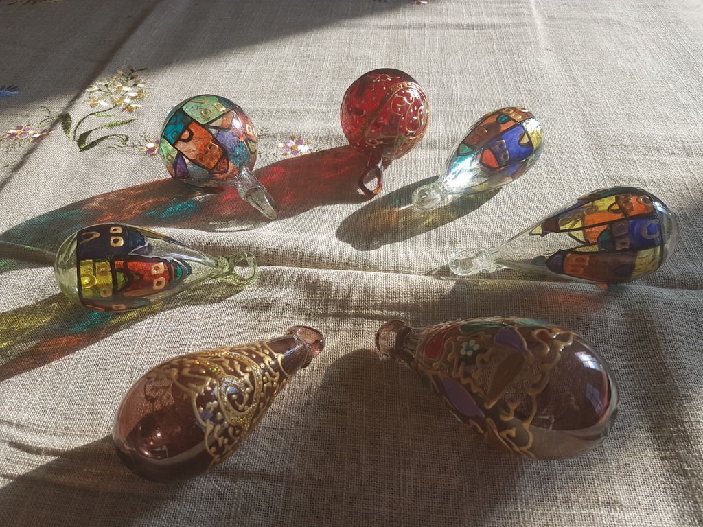 Israeel- mondgeblazen en handgeschilderd  set van 7 pz kopen? Bied vanaf 35!