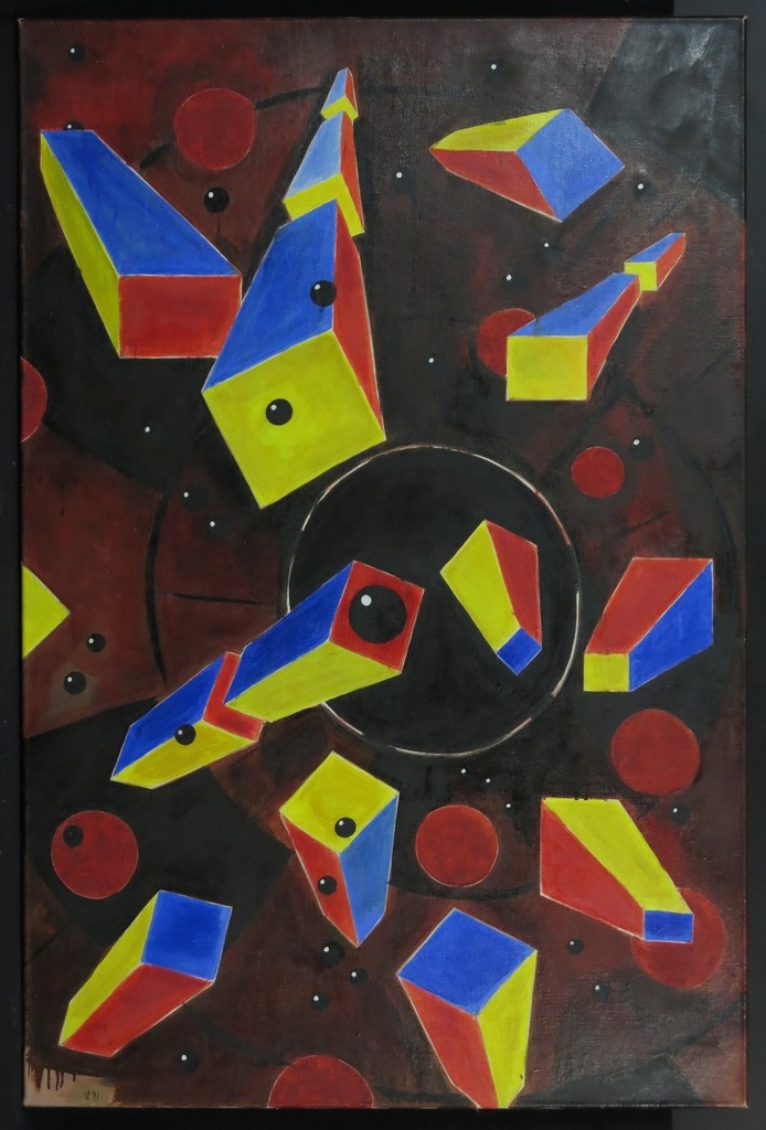 Flop Vinken: Olieverf op doek, Vacuum verkocht voor € 70!