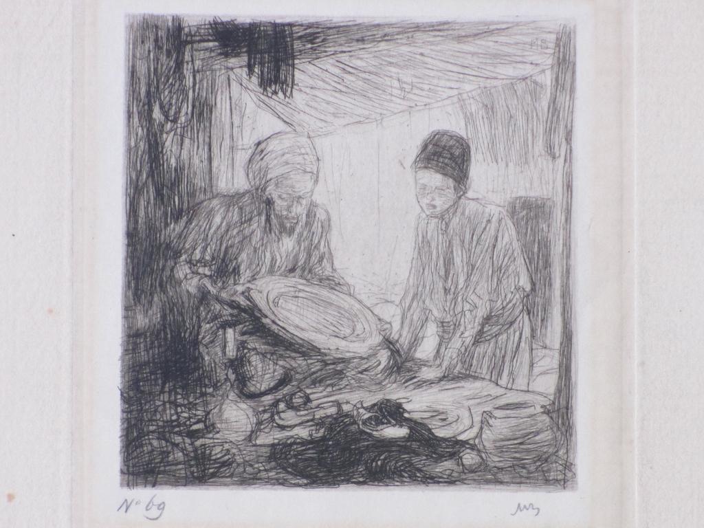 Marius Bauer, Een koperslager te Stamboel, Ets 1889 verkocht voor € 55!