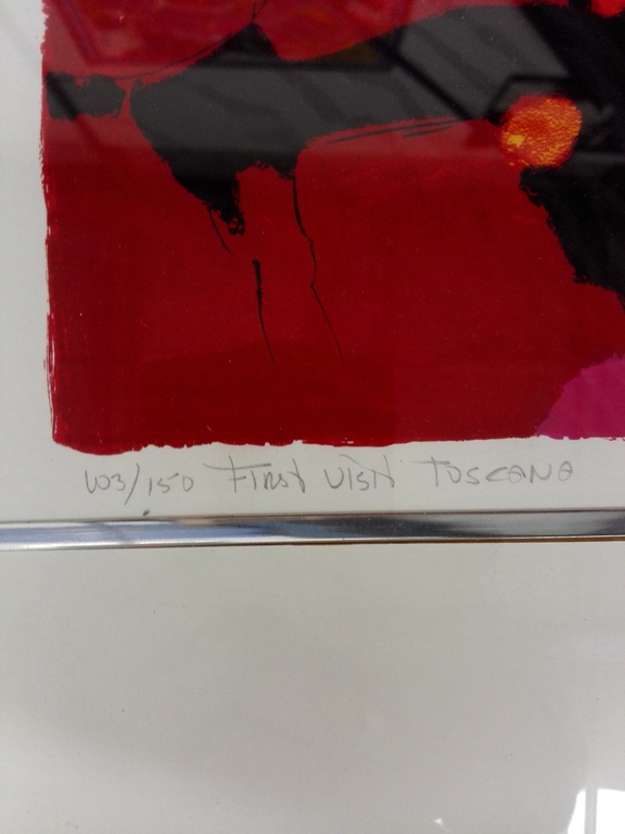 Frank Lejeune, zeefdruk op papier in lijst, Titel: First visit Toscane kopen? Bied vanaf 75!