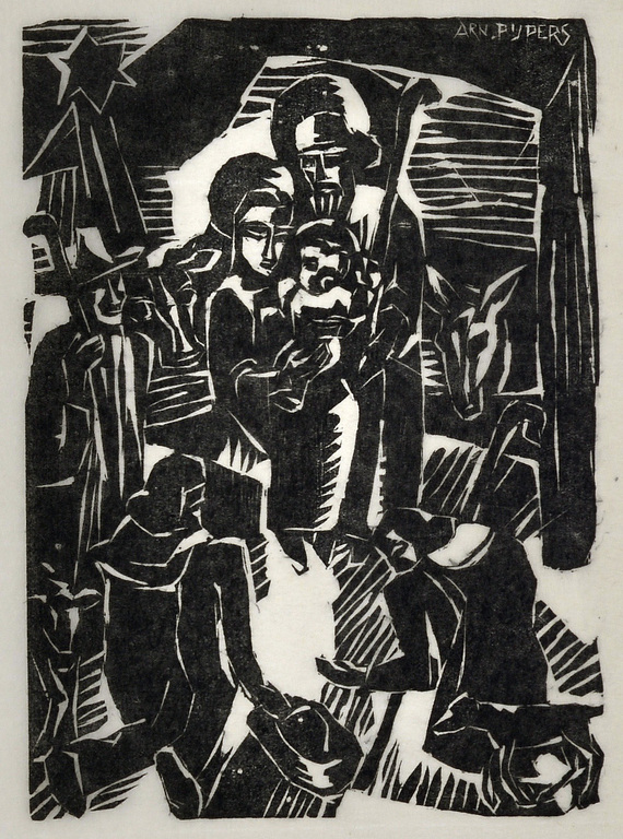 Arnold Pijpers: 2 houtsneden - Kerstmis en De Herders, 1931 kopen? Bied vanaf 10!