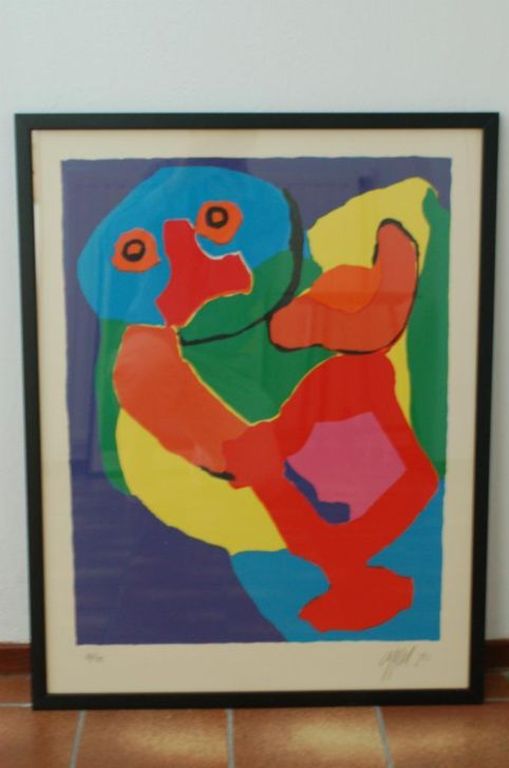 Karel Appel, Kleurenlitho, Ouder en Kind verkocht voor € 450!