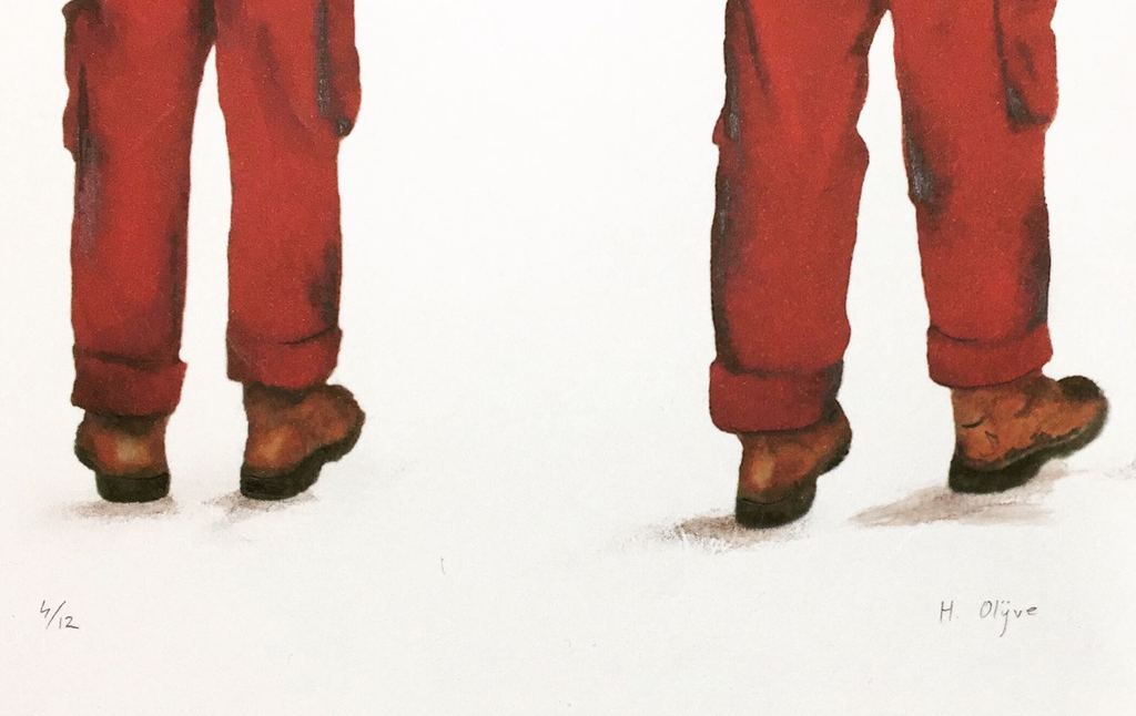 Henk Olijve, acryl, inkt en potlood op papier; Bauarbeit kopen? Bied vanaf 36!