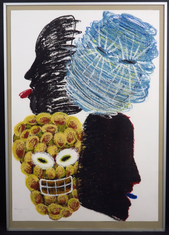 Albert van der Weide: Krijttekening, Zonder titel -Ingelijst (groot) kopen? Bied vanaf 20!