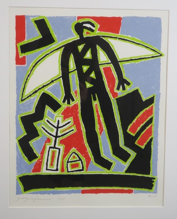 Ferenc Gogos: Zeefdruk, Engel - Ingelijst kopen? Bied vanaf 35!