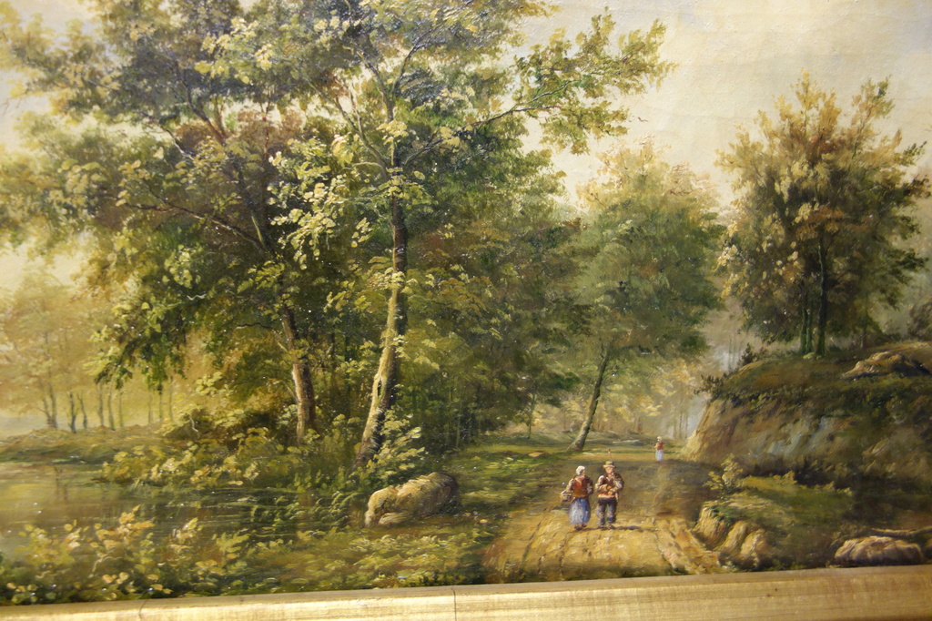 De Burg, olieverf op paneel, vrouwen in landschap kopen? Bied vanaf 175!