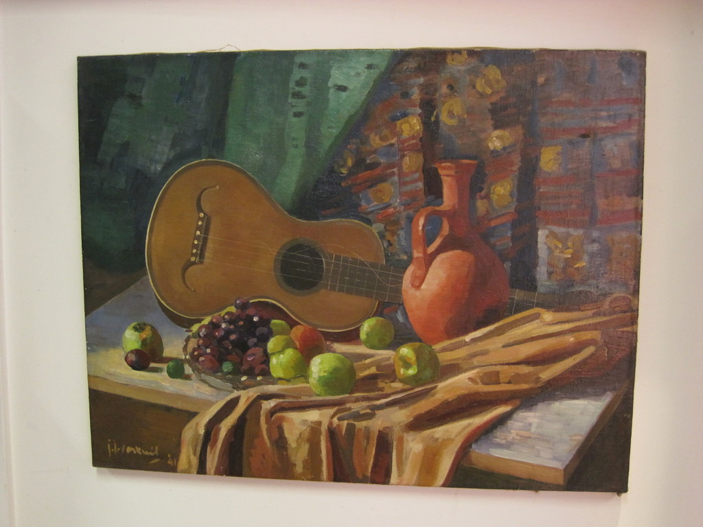 Jo Voskuil 1897-1972 olieverf "stilleven met gitaar" 1941  kopen? Bied vanaf 1!