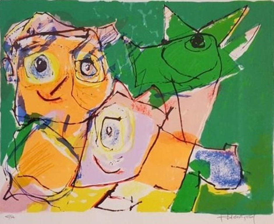 Ad Verstijnen,prachtige zeldzame kleurenzeefdruk (prachtig ingelijst) verkocht voor € 189!