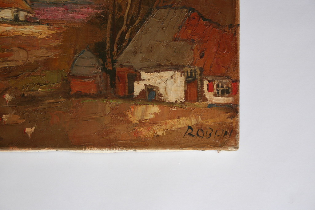 Onbekende kunstenaar - olieverf op doek - landelijk tafereel - gesigneerd kopen? Bied vanaf 1!