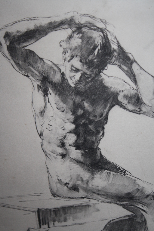 JONGE NAAKTE MAN - ADONIS - CHARLES ROCHUSSEN 1814-1894 verkocht voor € 75!