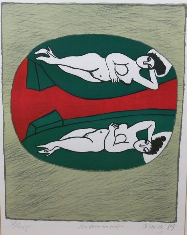 Corneille: Litho, Nu dans un miroir - Ingelijst kopen? Bied vanaf 200!