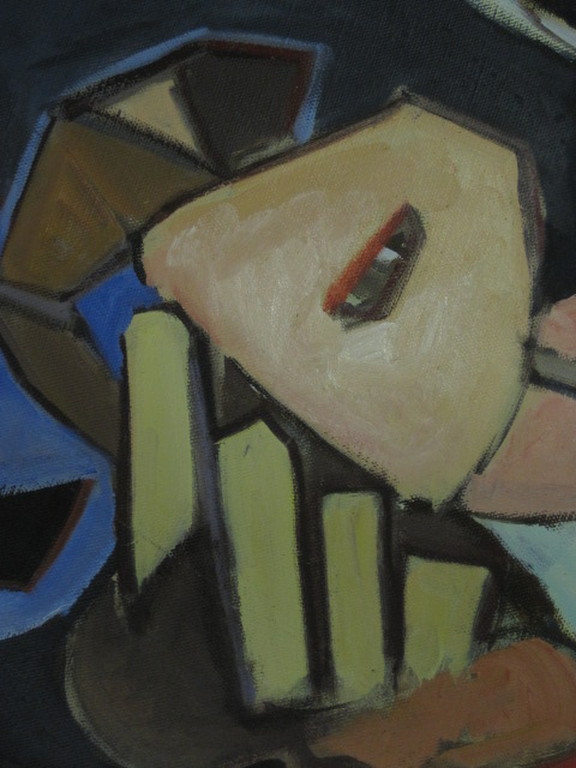 Quintus Jan Telting de "Surinaamse Picasso" groot olieverf OPUS1866 gesigneerd  kopen? Bied vanaf 1!