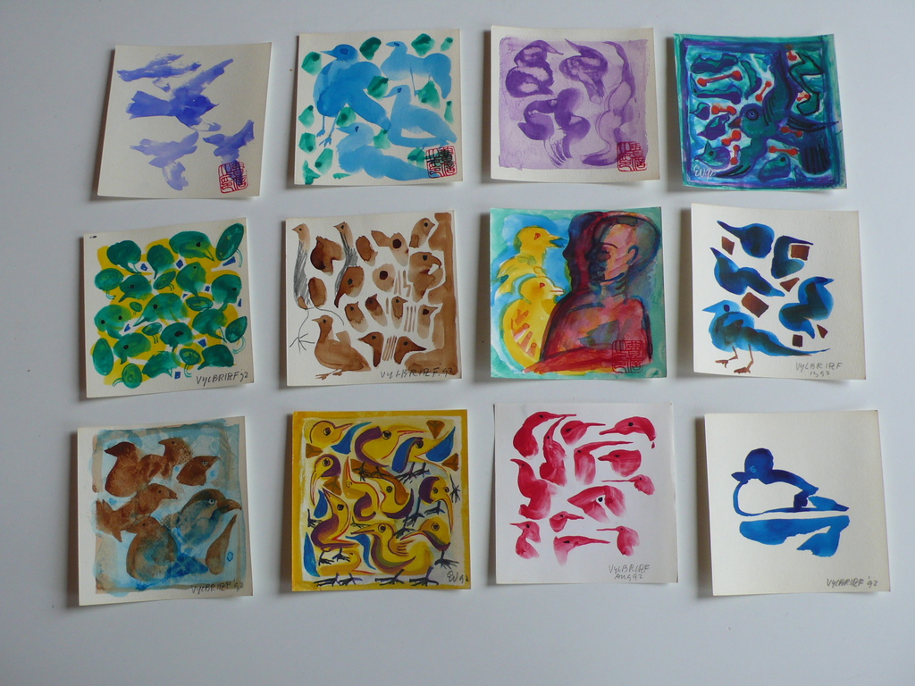 ERNST VIJLBRIEF (1934-2010) aquarel en inkt op papier (12x) verkocht voor € 120!