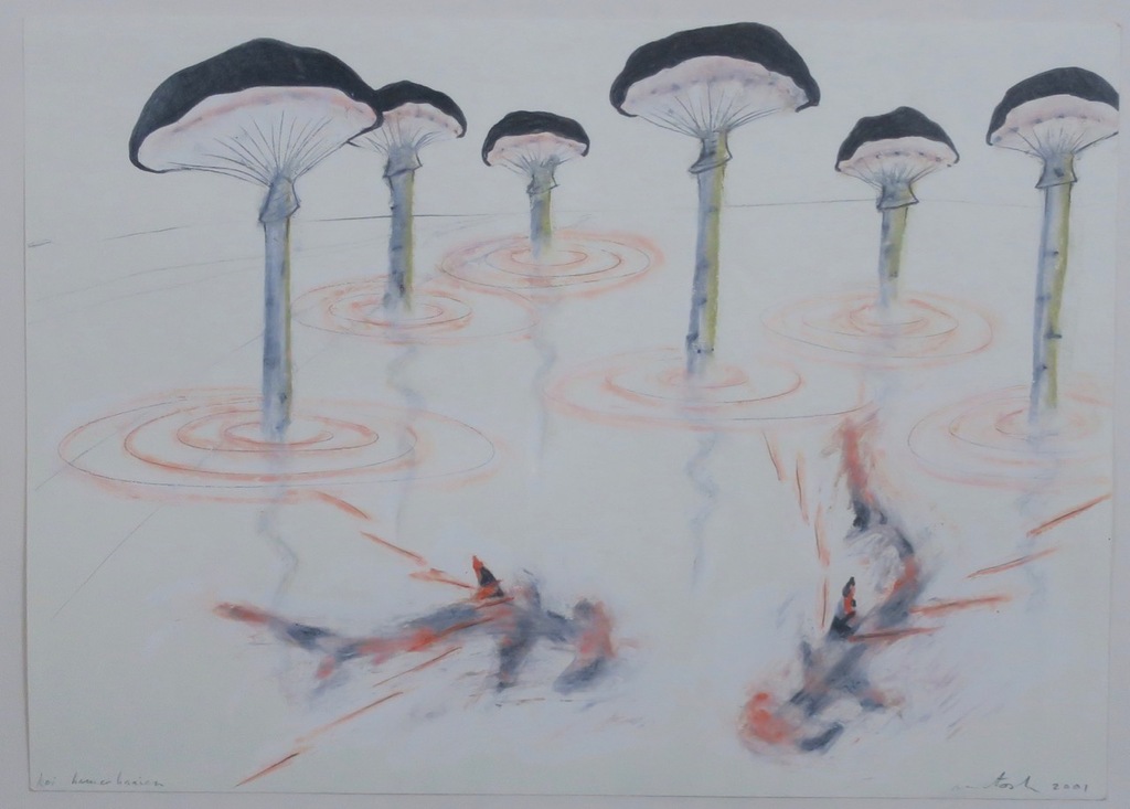 Anutosh: Potlood- en krijttekening, Koi hamerhaaien - Ingelijst kopen? Bied vanaf 80!