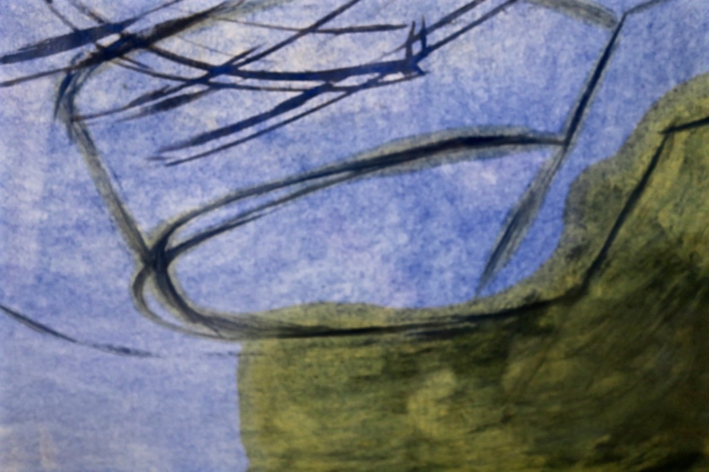 Mariette Linders: Gem.techniek, Blauwe stoel - Ingelijst (groot) kopen? Bied vanaf 35!