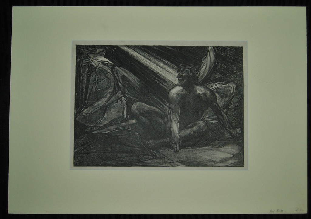 Gevallen mannelijke engel - J.J. Aarts - 1915 - lithografie kopen? Bied vanaf 30!