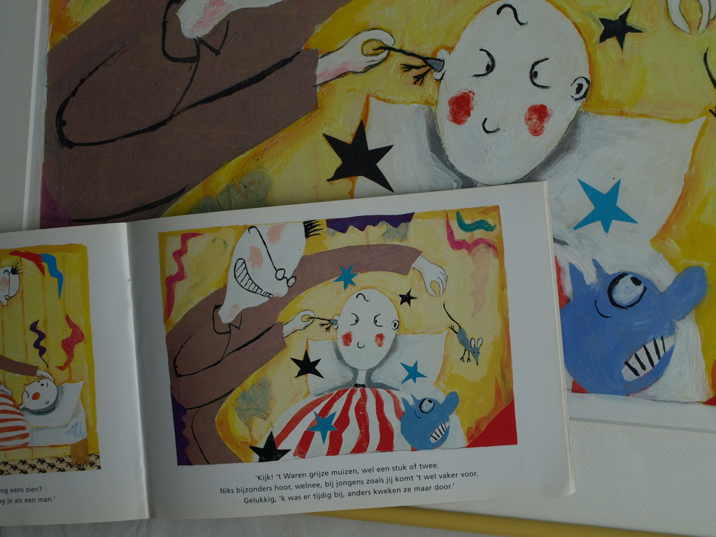 Daan Remmerts de Vries: Acryl en collage , Het leven is raar 12 –ingelijst -1997 kopen? Bied vanaf 75!