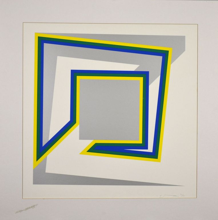 Cyril Lixenberg: Zeefdruk. Compositie met lijnen kopen? Bied vanaf 50!