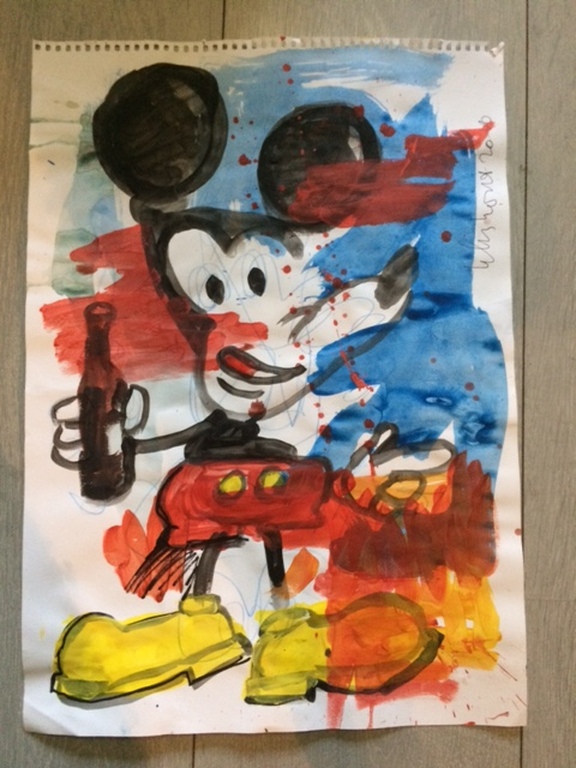 Peter Klashorst: Origineel werk, Mickey mouse kopen? Bied vanaf 40!
