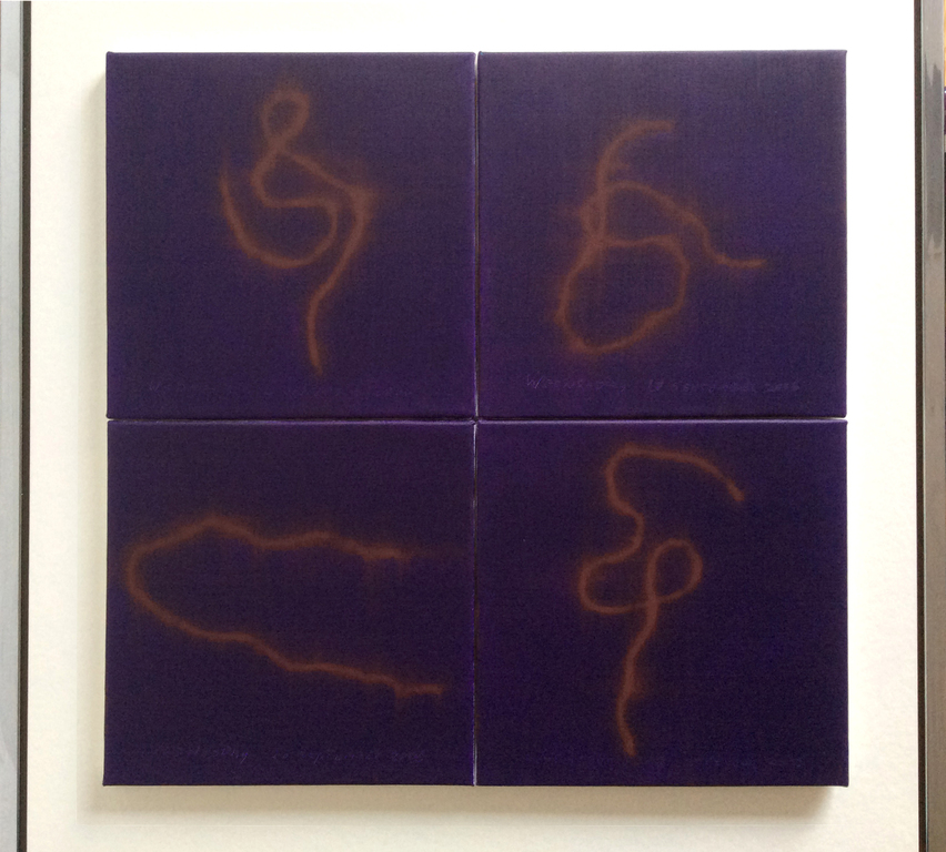 Jack Vissers "Day Threads" - tableau van 4 schilderijen, in violet kopen? Bied vanaf 1!