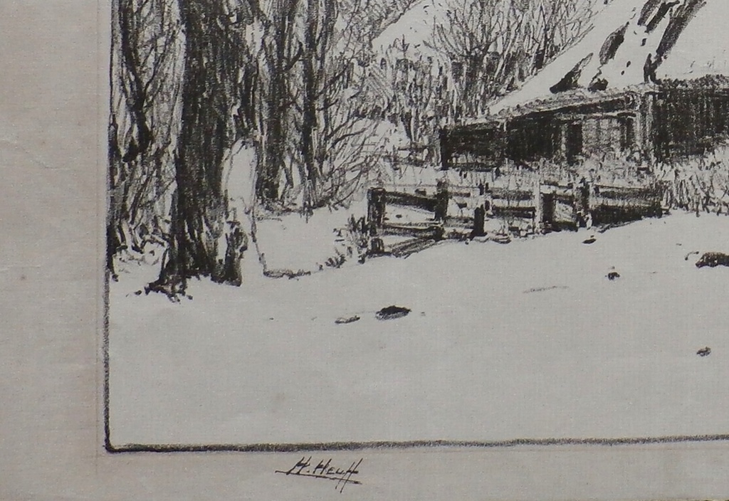 Herman Heuff - boerderij in de winter - 1924 kopen? Bied vanaf 20!