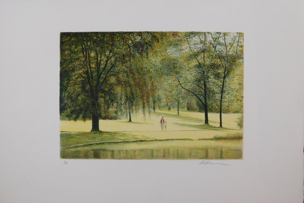 Harold Altman - Kleurenlitho - Summer in the Park  kopen? Bied vanaf 35!