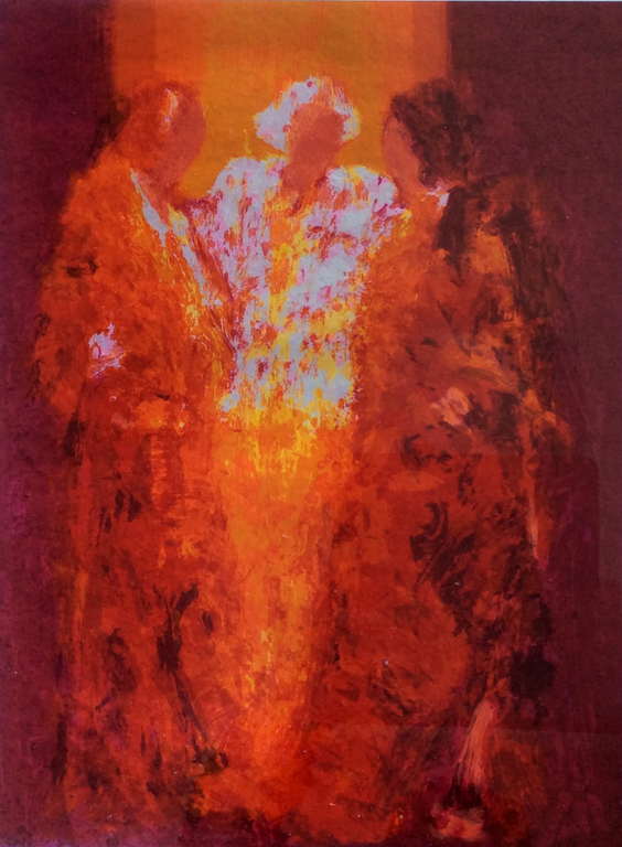 Wil Willemsen - het gesprek - zeefdruk, gesign. gelijst verkocht voor € 95!